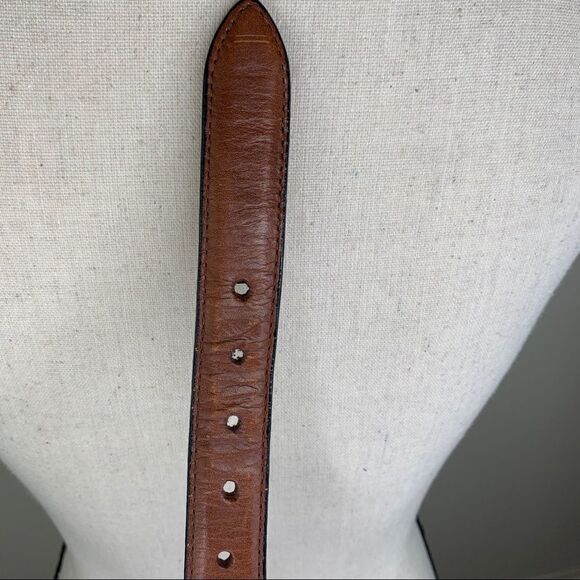 Brown Leather and Western Fabric Belt w/Silver - Picture 8 of 12